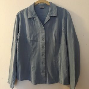 Tianello Blue Button-Down Blouse
